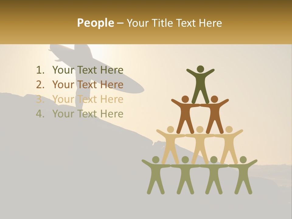 Surfing, Man With Board PowerPoint Template