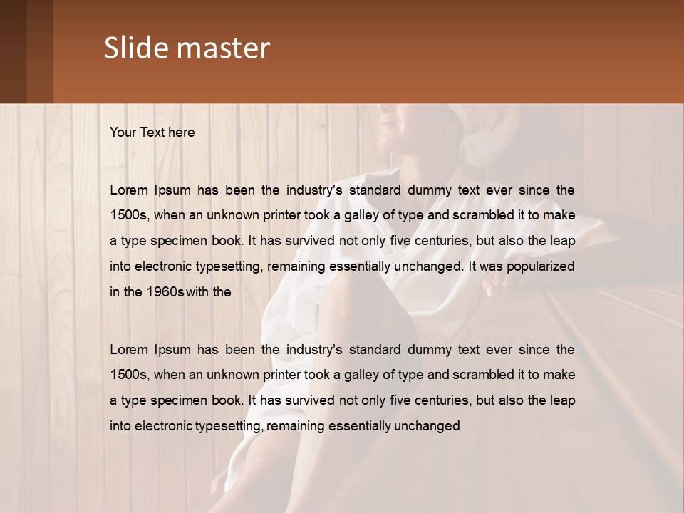 Woman In Sauna PowerPoint Template