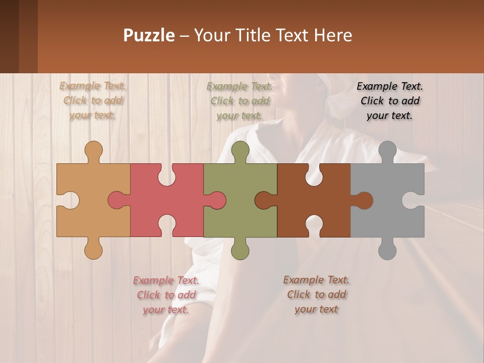 Woman In Sauna PowerPoint Template