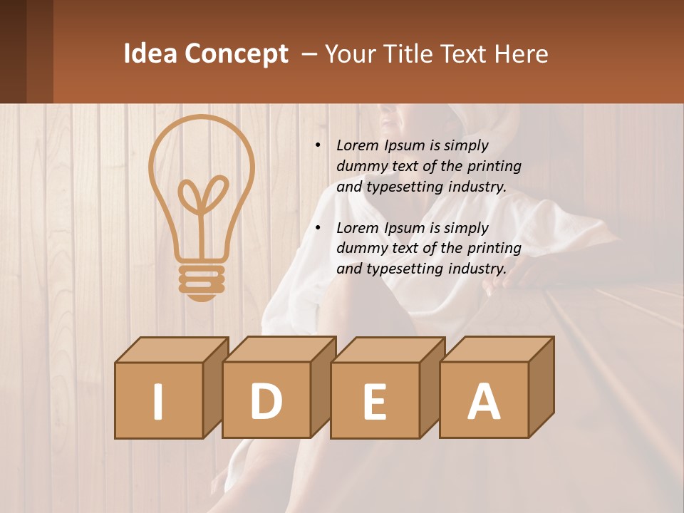 Woman In Sauna PowerPoint Template