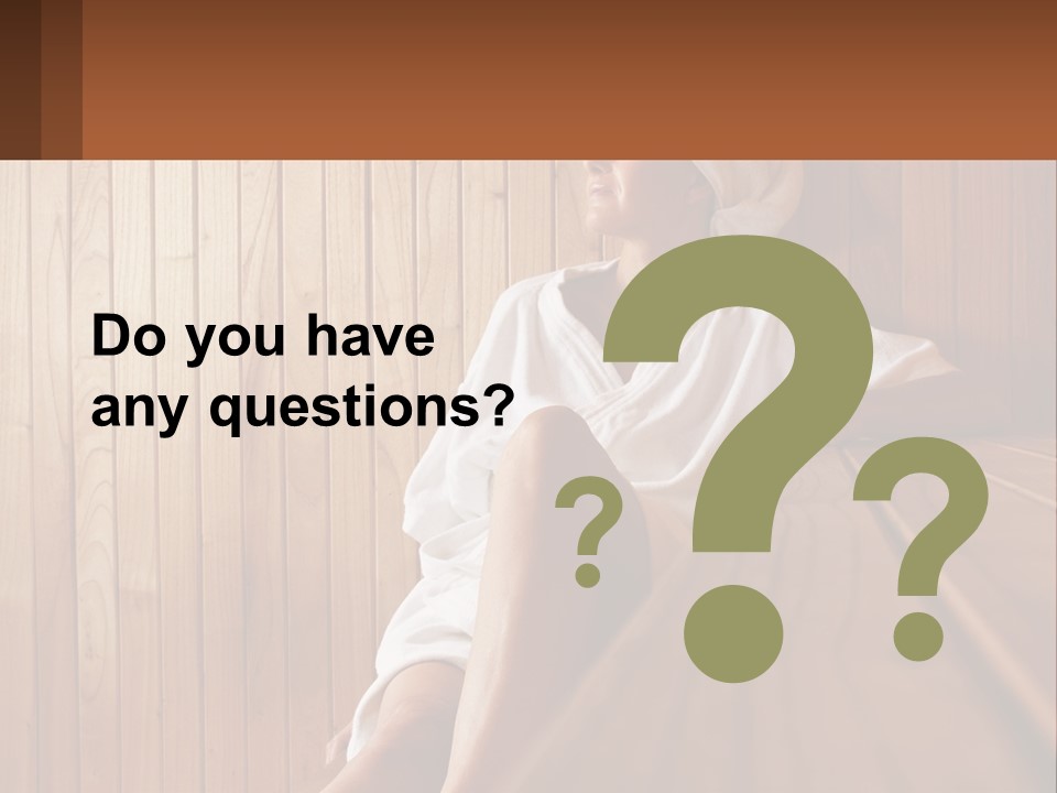 Woman In Sauna PowerPoint Template