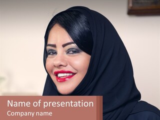Woman In Black PowerPoint Template