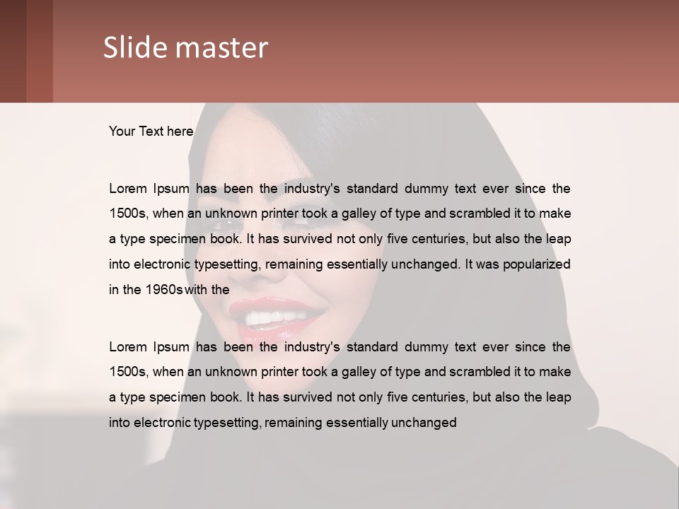 Woman In Black PowerPoint Template