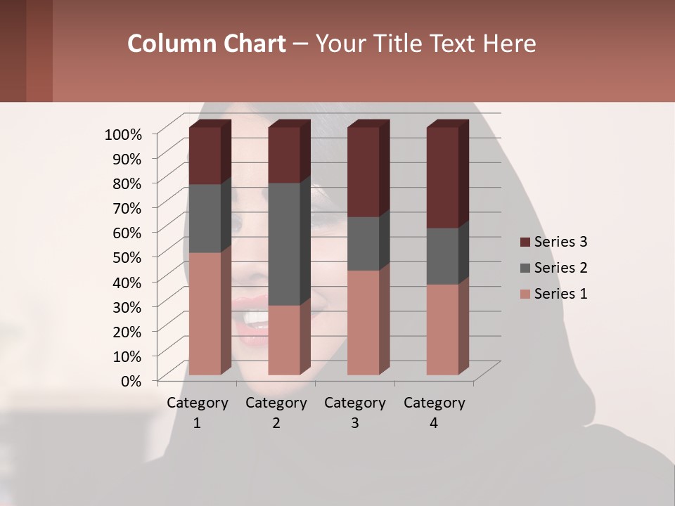 Woman In Black PowerPoint Template