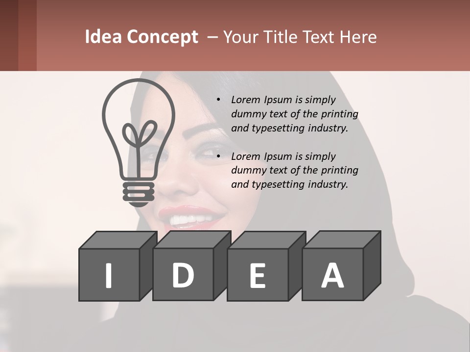 Woman In Black PowerPoint Template