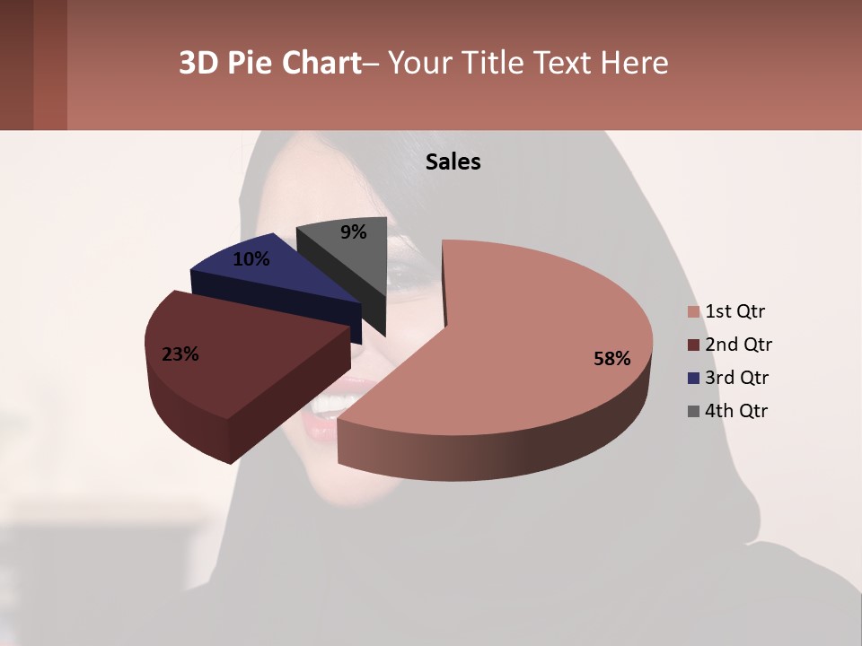 Woman In Black PowerPoint Template