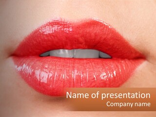 Female Lips PowerPoint Template