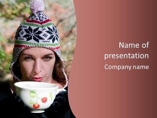 Woman Drinking Tea PowerPoint Template
