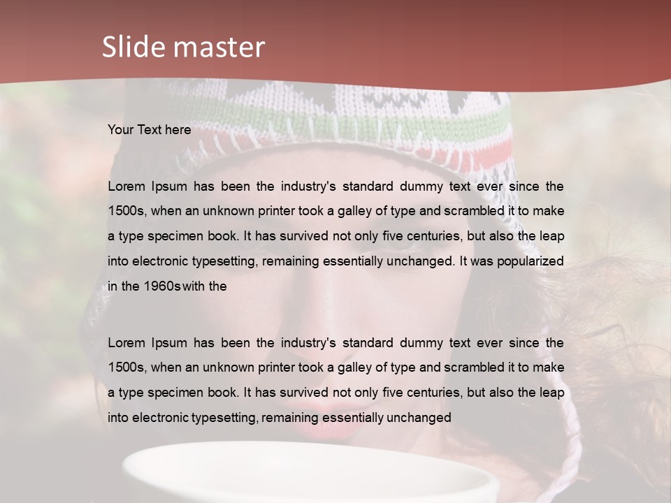 Woman Drinking Tea PowerPoint Template