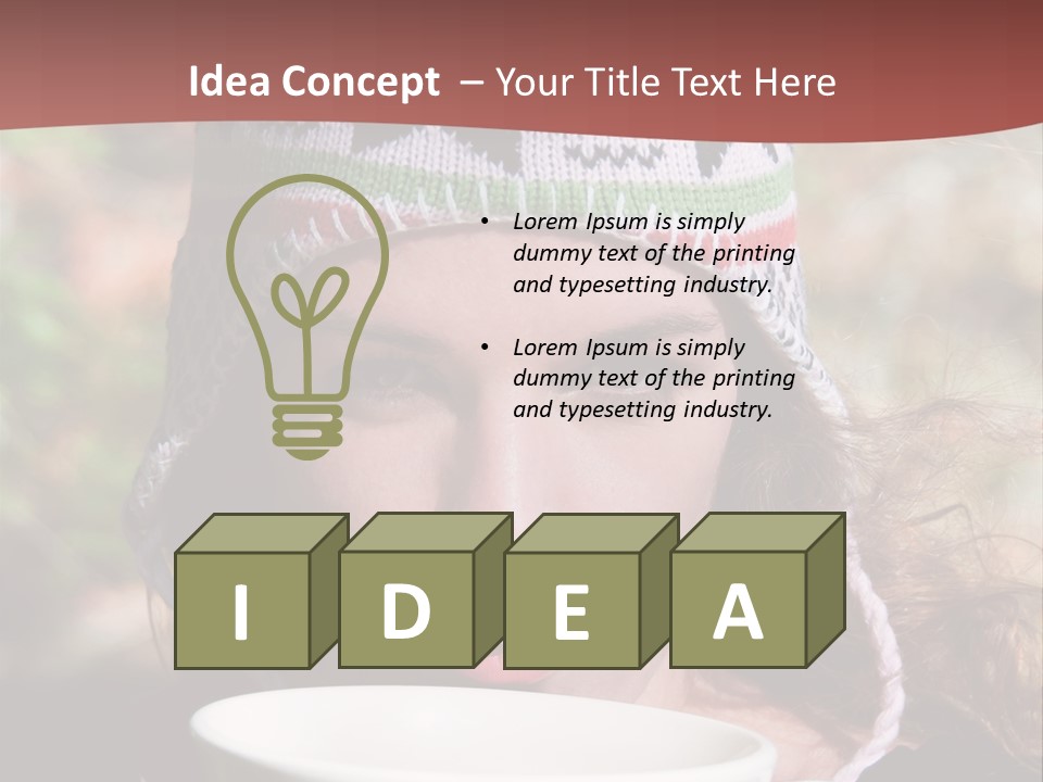 Woman Drinking Tea PowerPoint Template