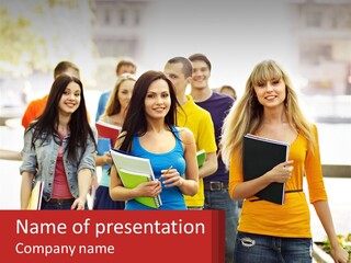 Girls From College PowerPoint Template