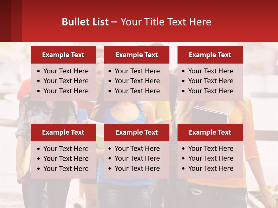 Girls From College PowerPoint Template