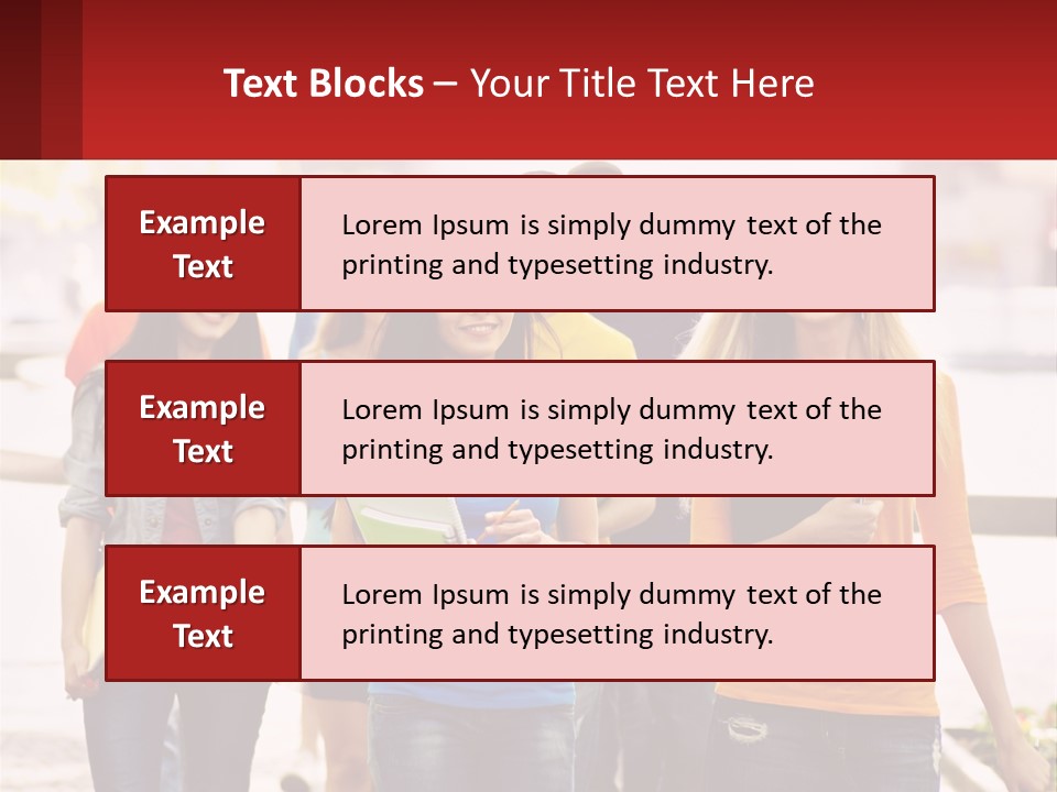 Girls From College PowerPoint Template