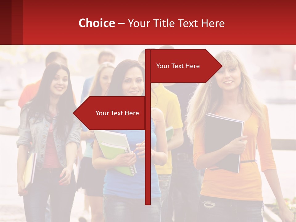 Girls From College PowerPoint Template