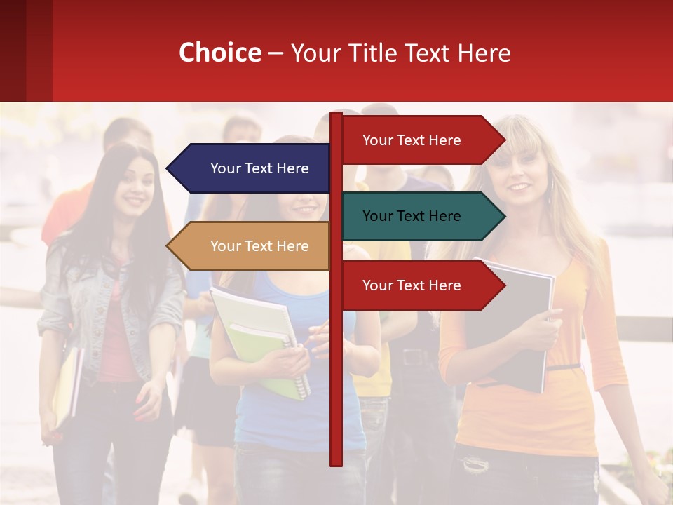 Girls From College PowerPoint Template