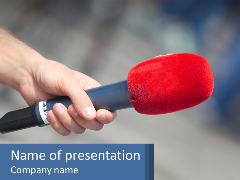 Microphone Of Journalists PowerPoint Template