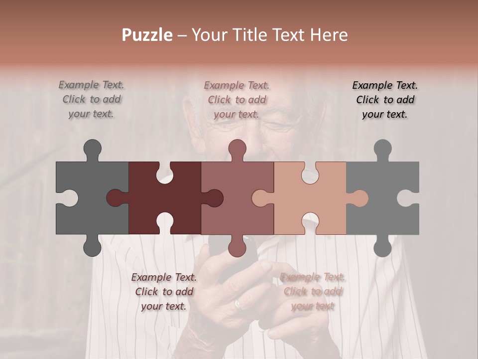 Grandpa With Phone PowerPoint Template