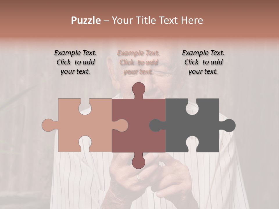 Grandpa With Phone PowerPoint Template