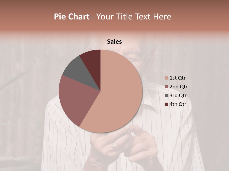 Grandpa With Phone PowerPoint Template