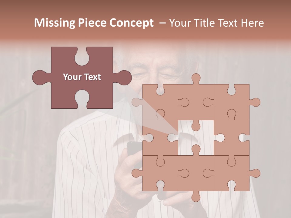 Grandpa With Phone PowerPoint Template