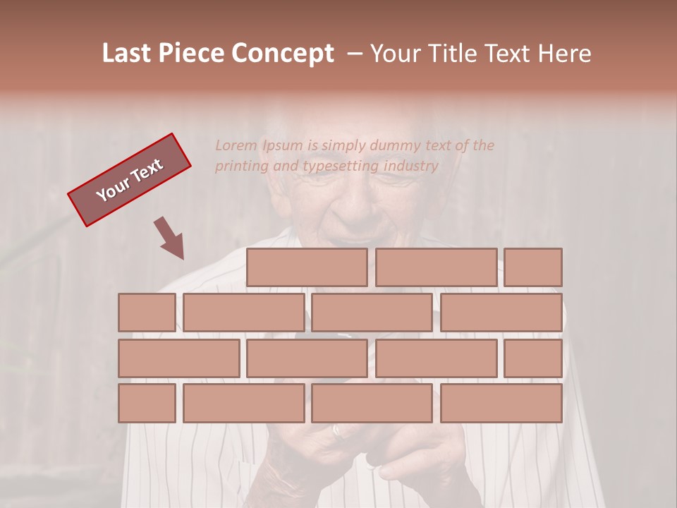 Grandpa With Phone PowerPoint Template