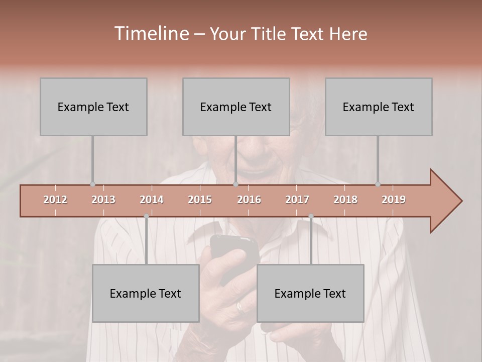 Grandpa With Phone PowerPoint Template