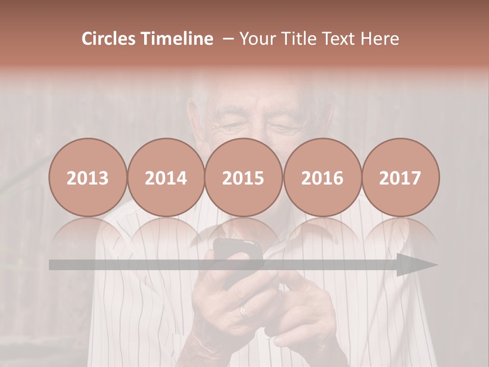 Grandpa With Phone PowerPoint Template