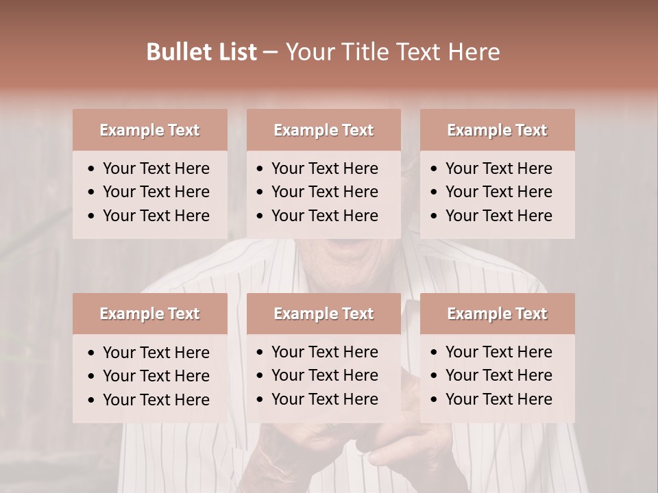 Grandpa With Phone PowerPoint Template