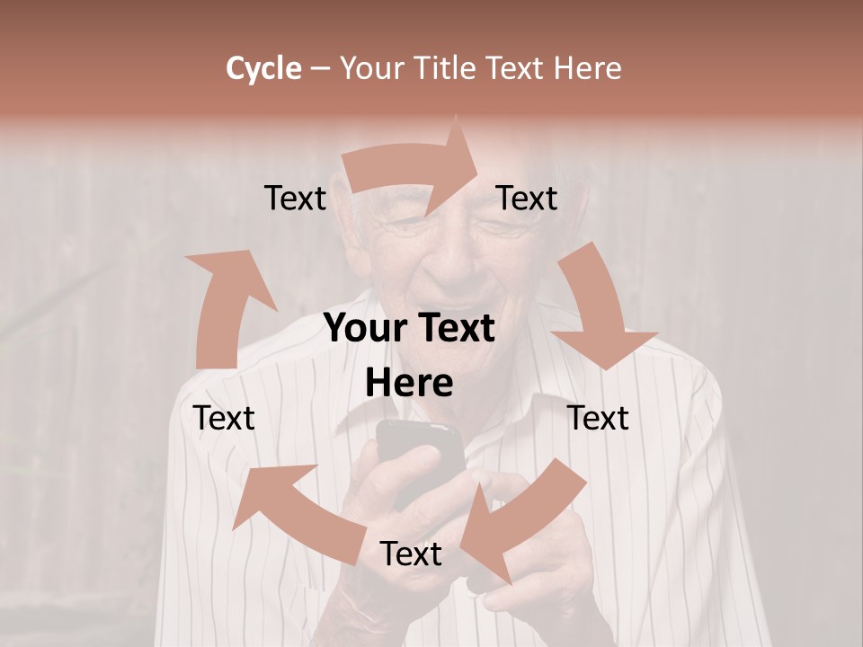 Grandpa With Phone PowerPoint Template