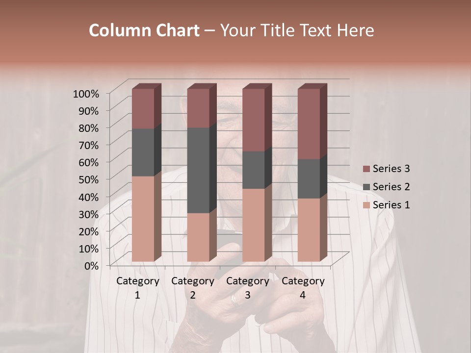 Grandpa With Phone PowerPoint Template