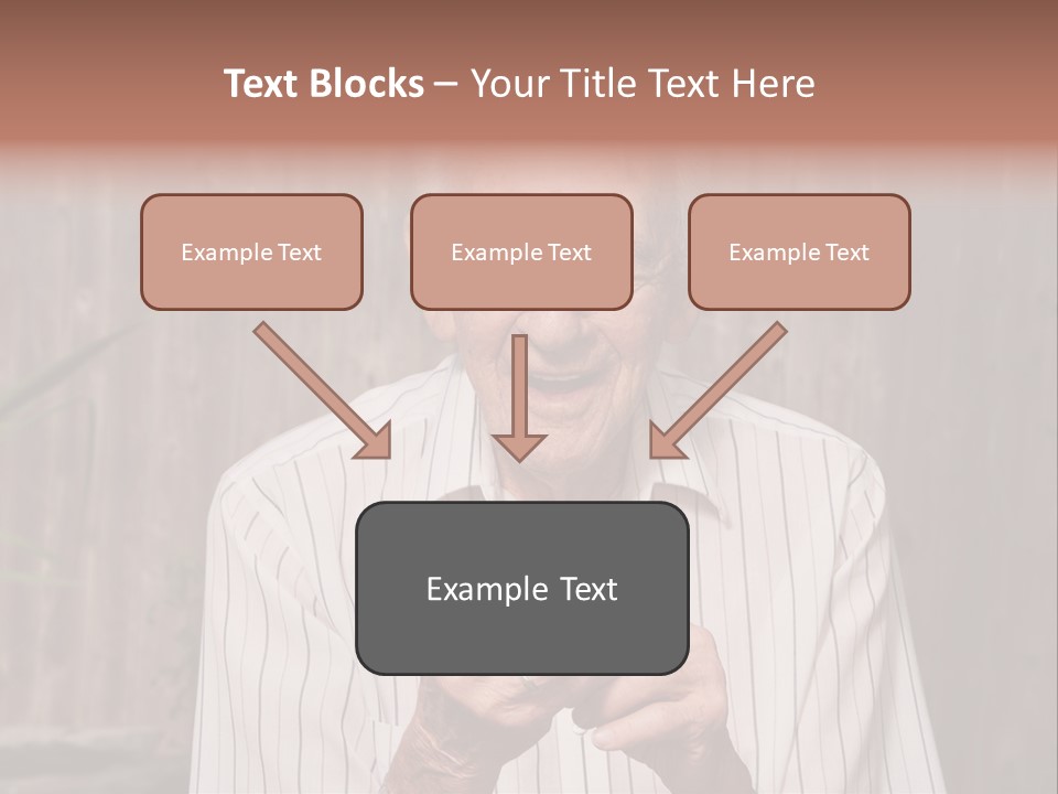 Grandpa With Phone PowerPoint Template