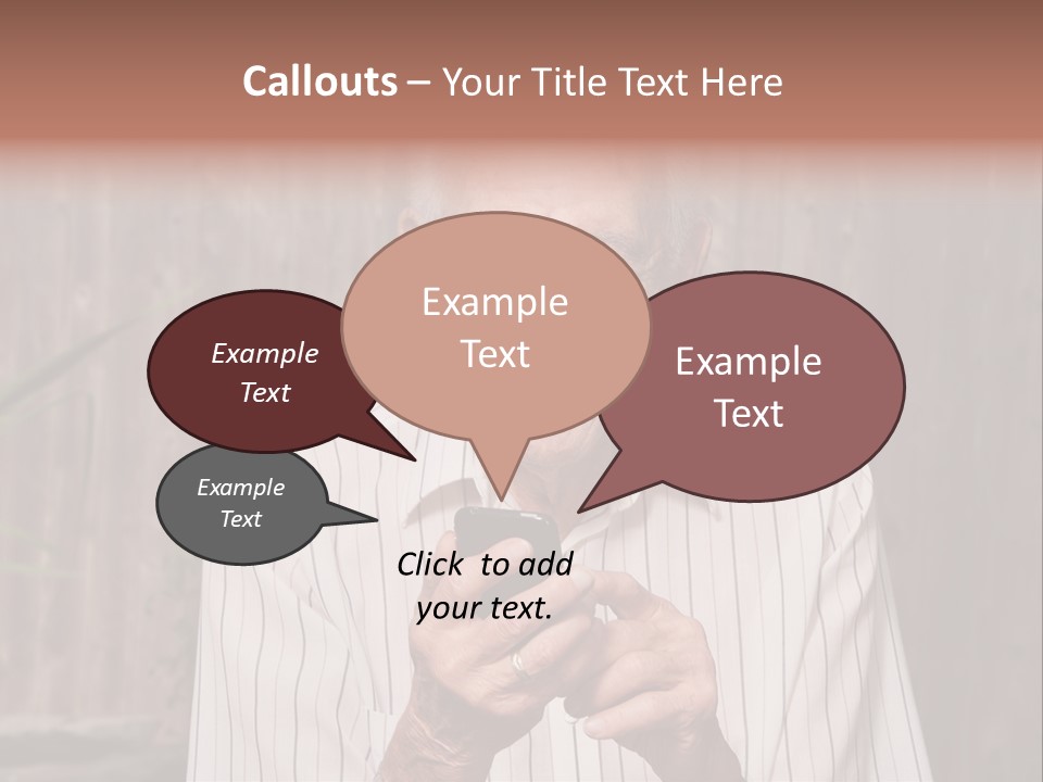 Grandpa With Phone PowerPoint Template