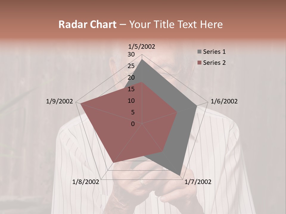 Grandpa With Phone PowerPoint Template