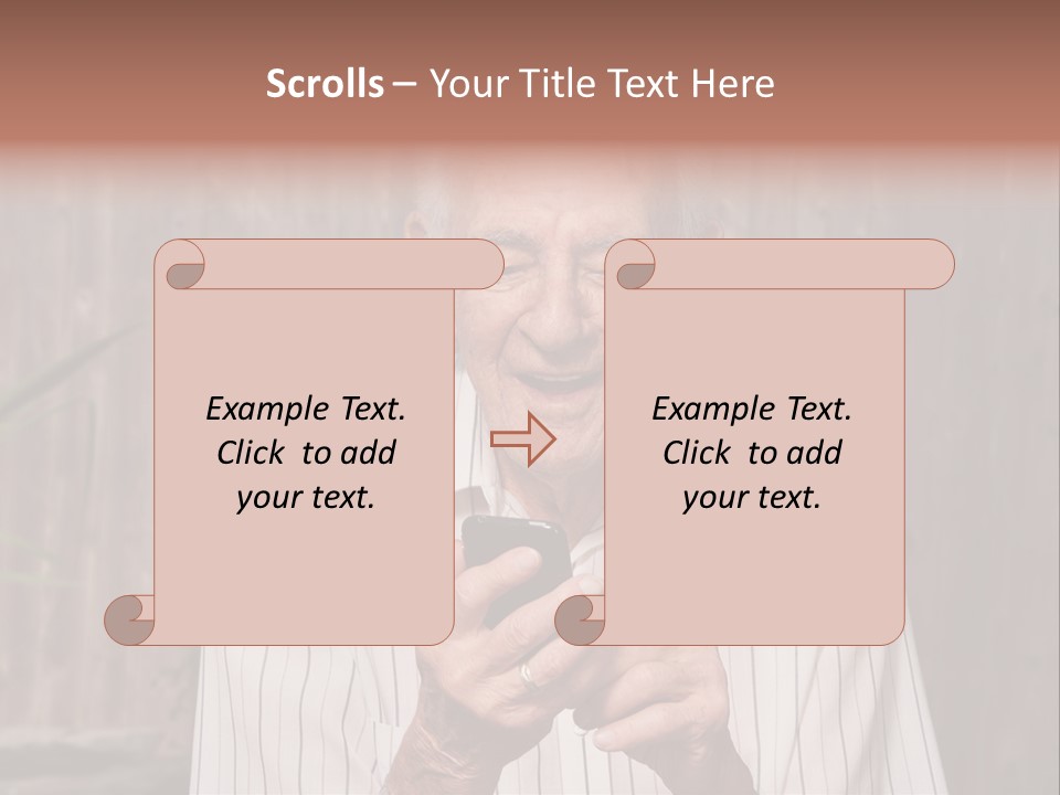 Grandpa With Phone PowerPoint Template