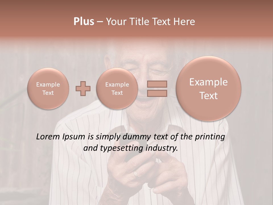 Grandpa With Phone PowerPoint Template