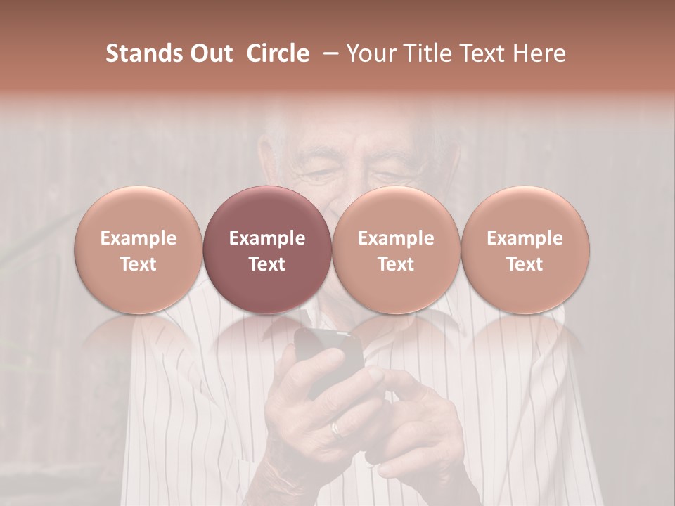 Grandpa With Phone PowerPoint Template