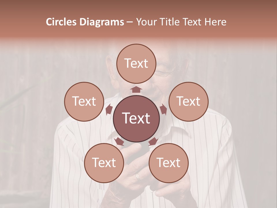 Grandpa With Phone PowerPoint Template