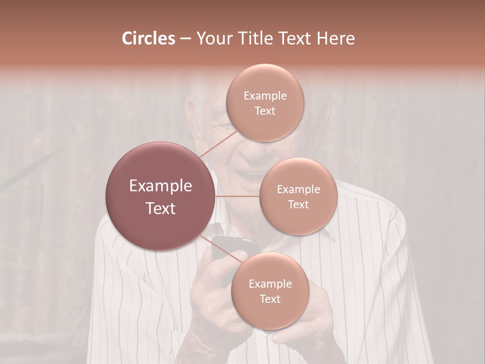 Grandpa With Phone PowerPoint Template