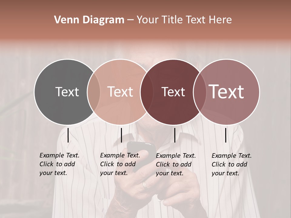 Grandpa With Phone PowerPoint Template