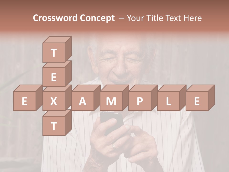 Grandpa With Phone PowerPoint Template