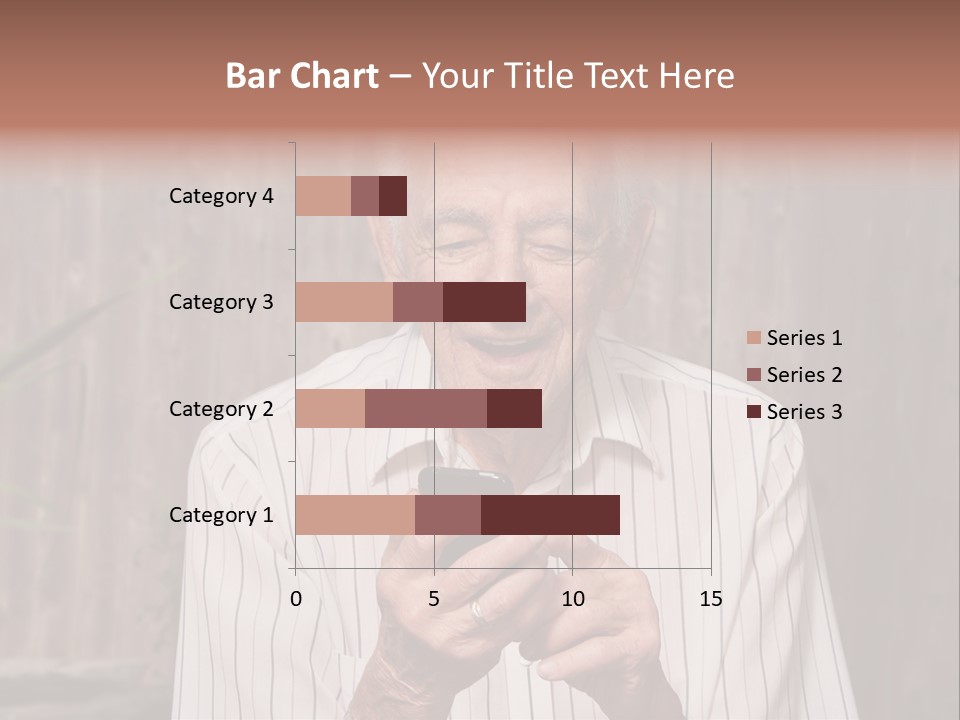 Grandpa With Phone PowerPoint Template