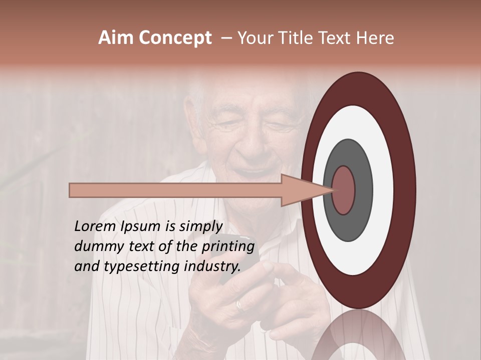 Grandpa With Phone PowerPoint Template