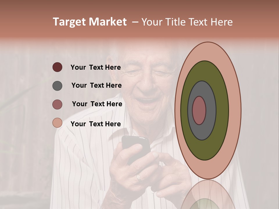 Grandpa With Phone PowerPoint Template