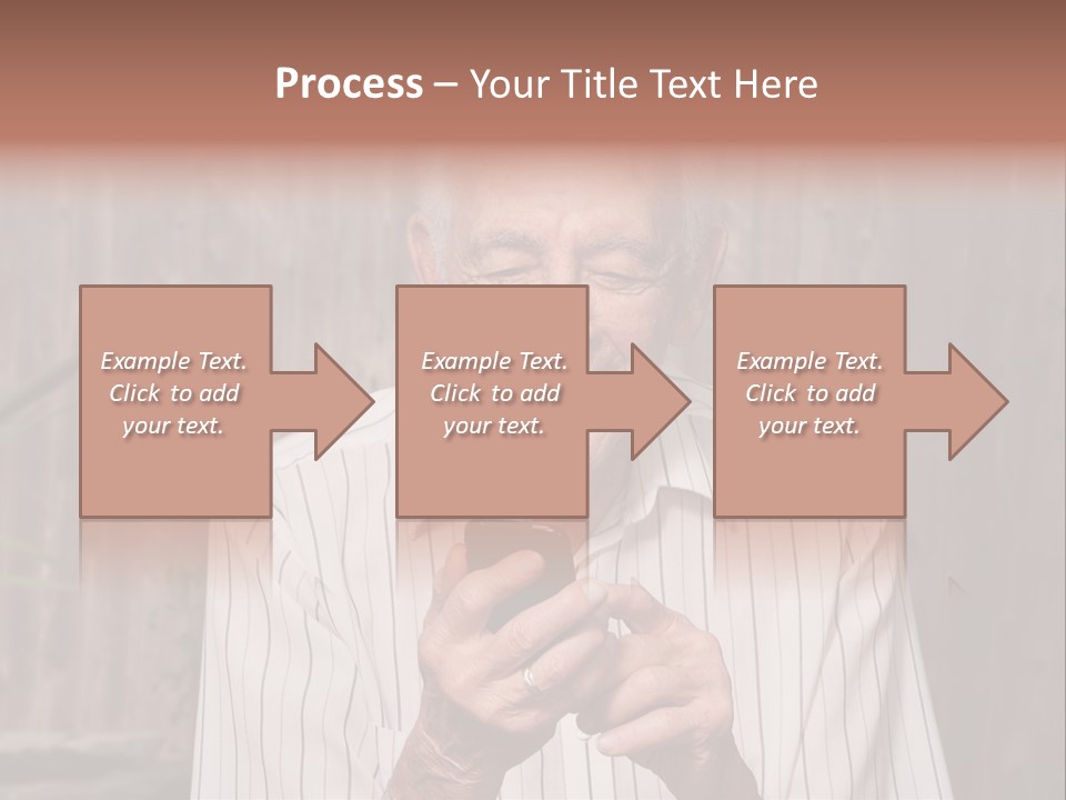 Grandpa With Phone PowerPoint Template
