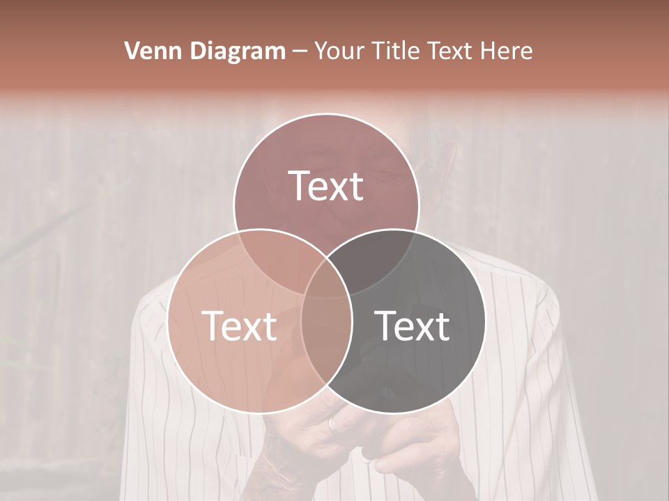 Grandpa With Phone PowerPoint Template