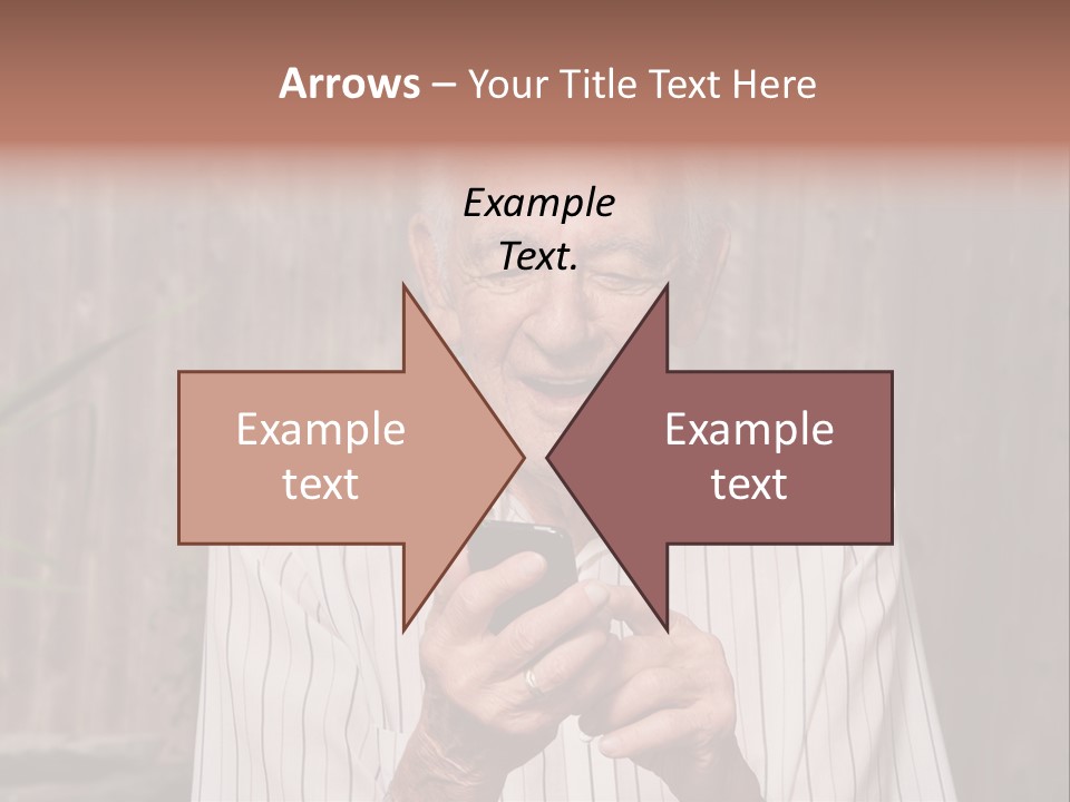 Grandpa With Phone PowerPoint Template