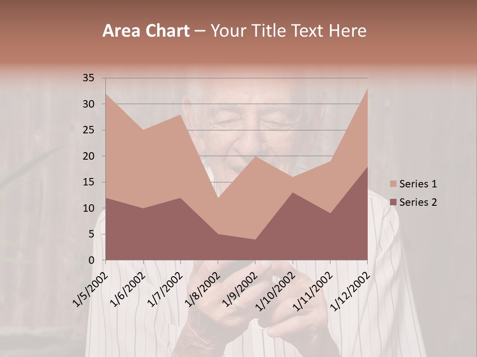 Grandpa With Phone PowerPoint Template