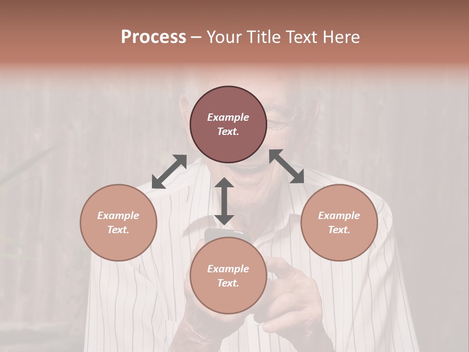 Grandpa With Phone PowerPoint Template