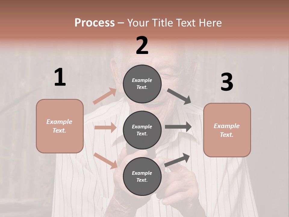 Grandpa With Phone PowerPoint Template