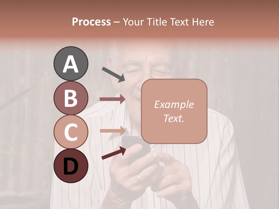 Grandpa With Phone PowerPoint Template